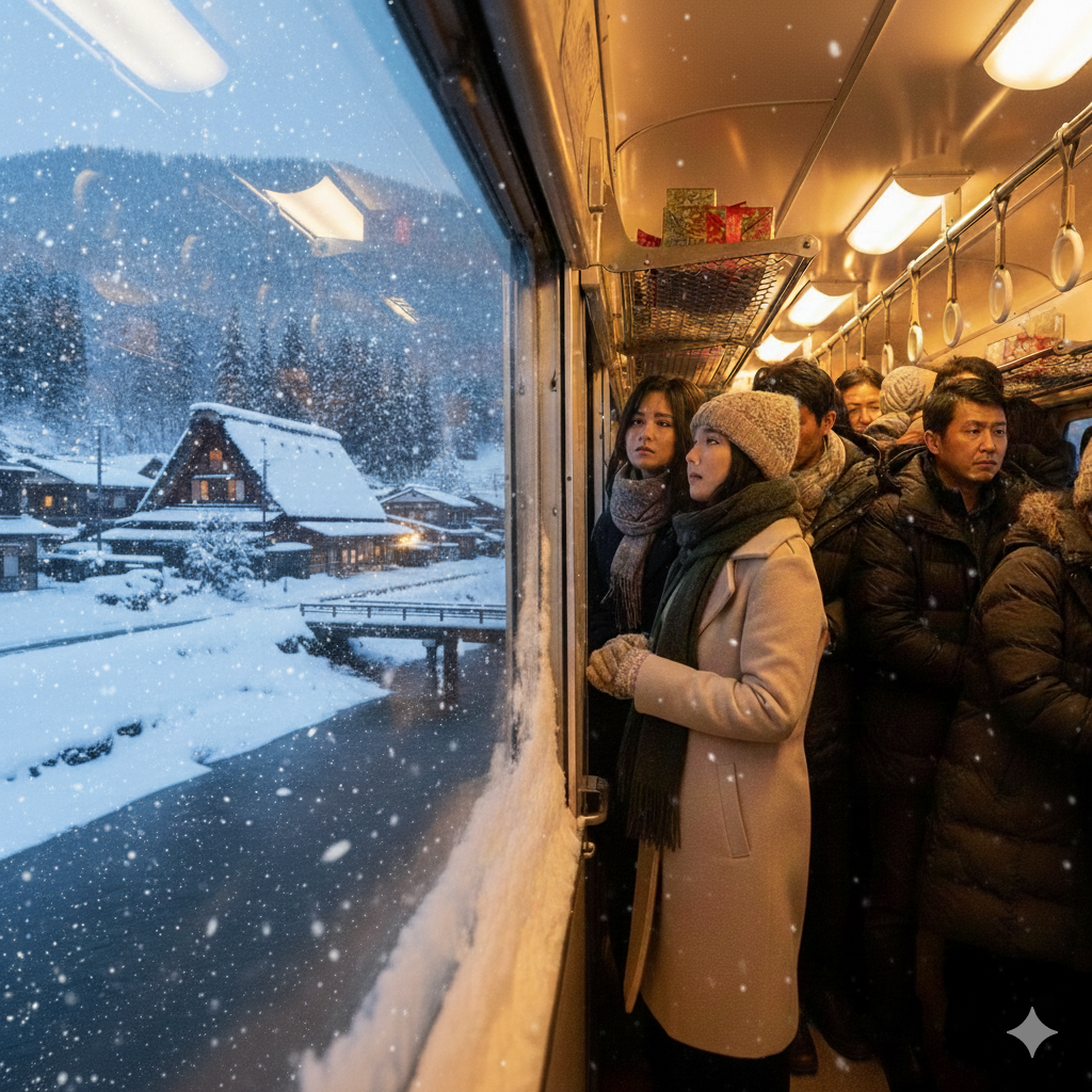 Japanese Train Etiquette During Winter Rush Hour